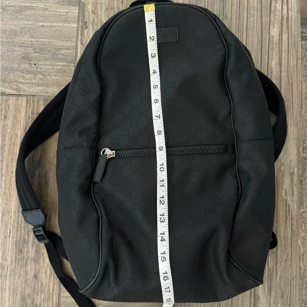 GUCCI GG Monogram Nylon & Leather Backpack in black